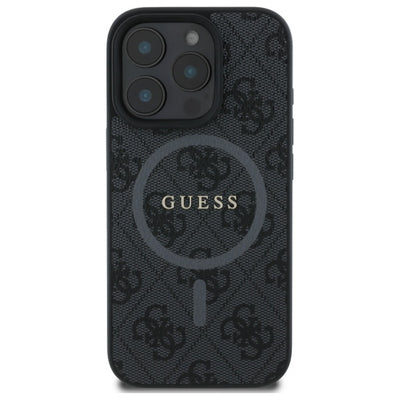 Guess 4G Ring Classic Logo MagSafe case for iPhone 16 Pro Max - black