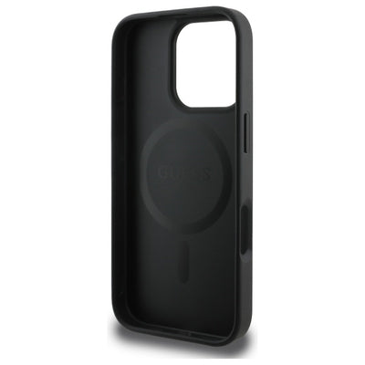 Guess 4G Ring Classic Logo MagSafe case for iPhone 16 Pro Max - black