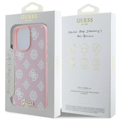 Guess Peony Script MagSafe iPhone 16 Pro Max Case - Pink