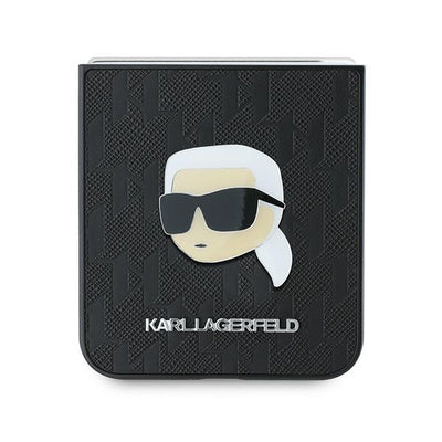 Karl Lagerfeld Saffiano Monogram Case for Samsung Galaxy Z Flip 6 - Black