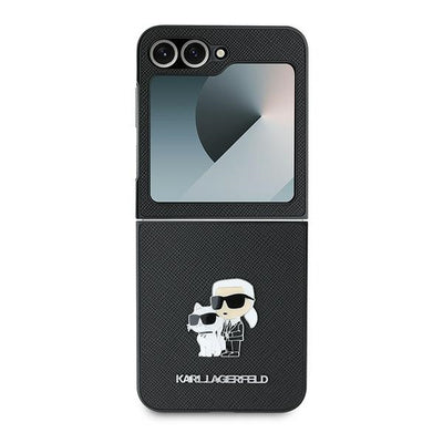 Karl Lagerfeld Saffiano Metal Pin Case for Samsung Galaxy Z Flip 6 - Black