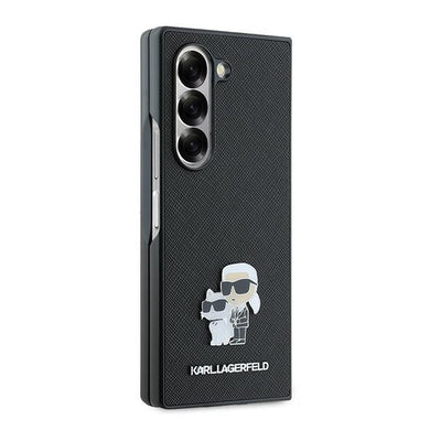Karl Lagerfeld Saffiano Metal Pin Case for Samsung Galaxy Z Fold 6 - Black