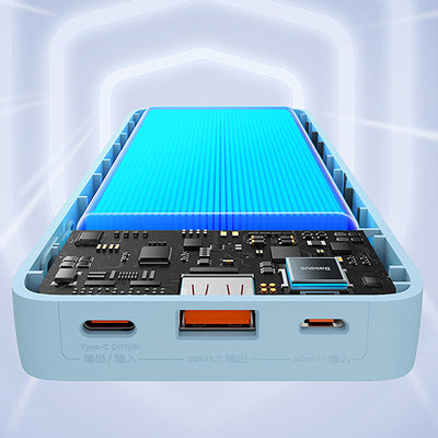 Baseus Airpow 20W 20000mAh Power Bank with White Baseus Simple Series USB-A - USB-C 50cm Cable - Blue