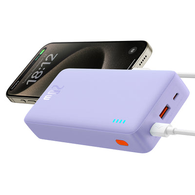 Baseus Airpow 20W 20000mAh Power Bank with Baseus Simple Series USB-A - USB-C 50cm Cable - Purple