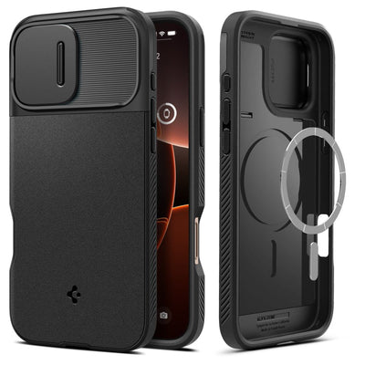 Spigen Optik Armor Mag case with MagSafe for iPhone 16 Pro - black