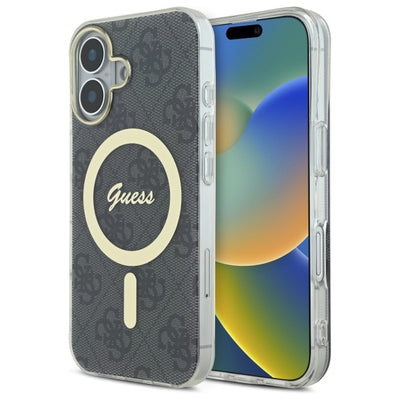 Guess IML 4G MagSafe iPhone 16 Case - Black