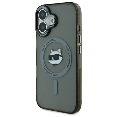 Karl Lagerfeld IML Metal Choupette Head MagSafe iPhone 16 Plus Case - Black
