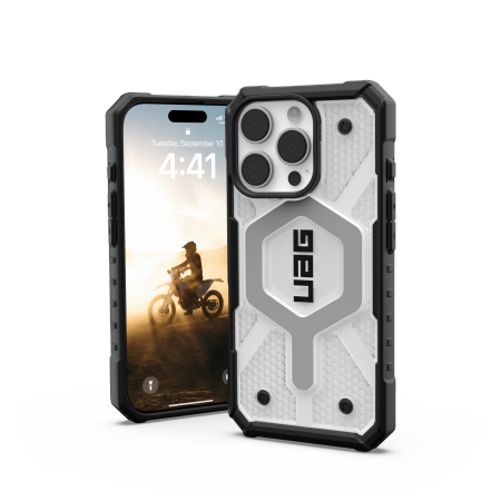 UAG Pathfinder Clear Magsafe Case for iPhone 16 Pro - White
