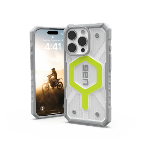 UAG Pathfinder Clear Magsafe iPhone 16 Pro Case Compatible with MagSafe - Green
