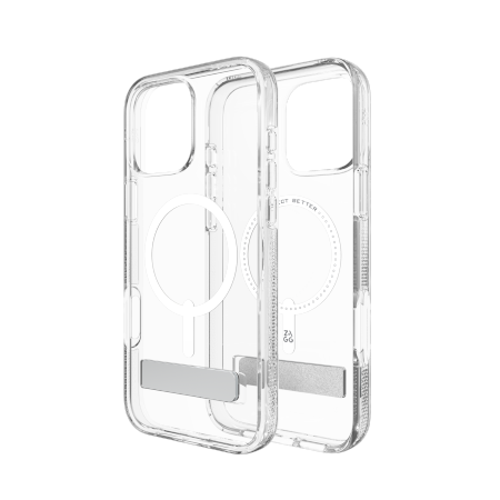 ZAGG Crystal Palace Snap Kickstand MagSafe Case with Stand for iPhone 16 Pro Max - Clear