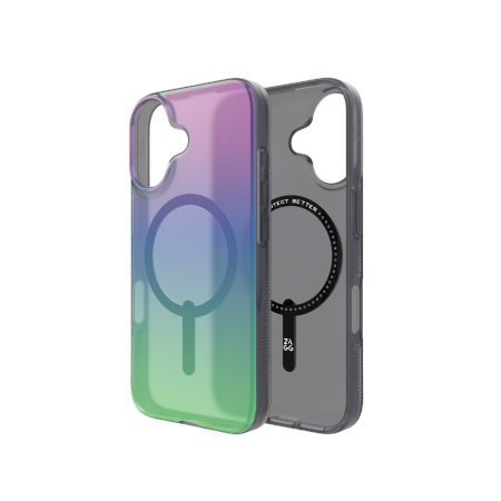 ZAGG Milan Snap Case with MagSafe for iPhone 16 - Green/Purple