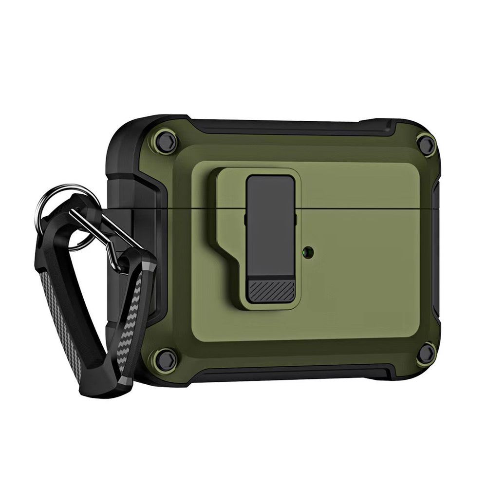 Airpods 4 Pro Armor Case with Carabiner - Green — Hurtel