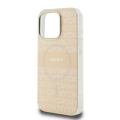 DKNY Repeat Texture Pattern With Stripe iPhone 16 Pro Max Case - Pink
