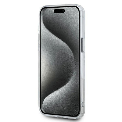 Karl Lagerfeld IML Monogram Karl & Choupette Head MagSafe iPhone 15 Pro Case - Clear