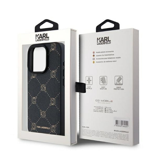 Karl Lagerfeld Magsafe Karl Head Case for iPhone 15 Pro Max - Black