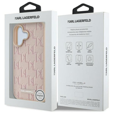 Karl Lagerfeld Hot Stamp Magsafe iPhone 16 Case - Pink