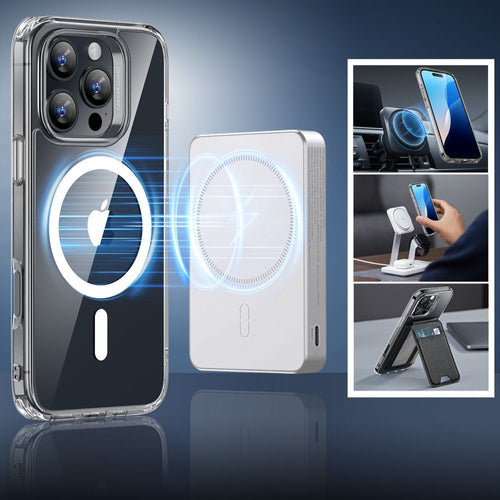ESR Classic Hybrid Halolock MagSafe Case + Tempered Glass for iPhone 16 Pro Max - Clear