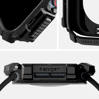 Spigen Rugged Armor Case for Apple Watch 10 (42mm) - Black