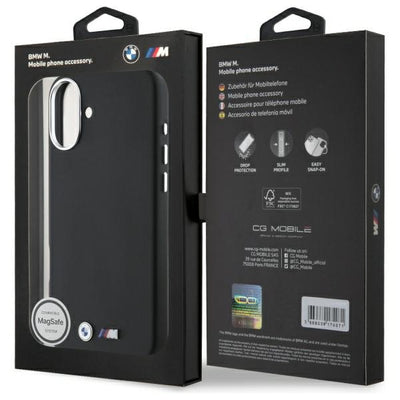 BMW M Smooth Full Wrapped Metal MagSafe Case for iPhone 16 Plus - Black