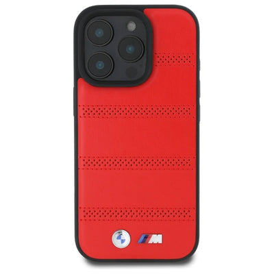 BMW M Perforated And Stitched Line MagSafe case for iPhone 16 Pro Max - red