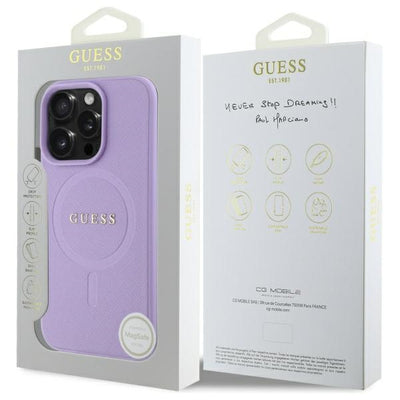 Guess Saffiano MagSafe case for iPhone 16 Pro - purple