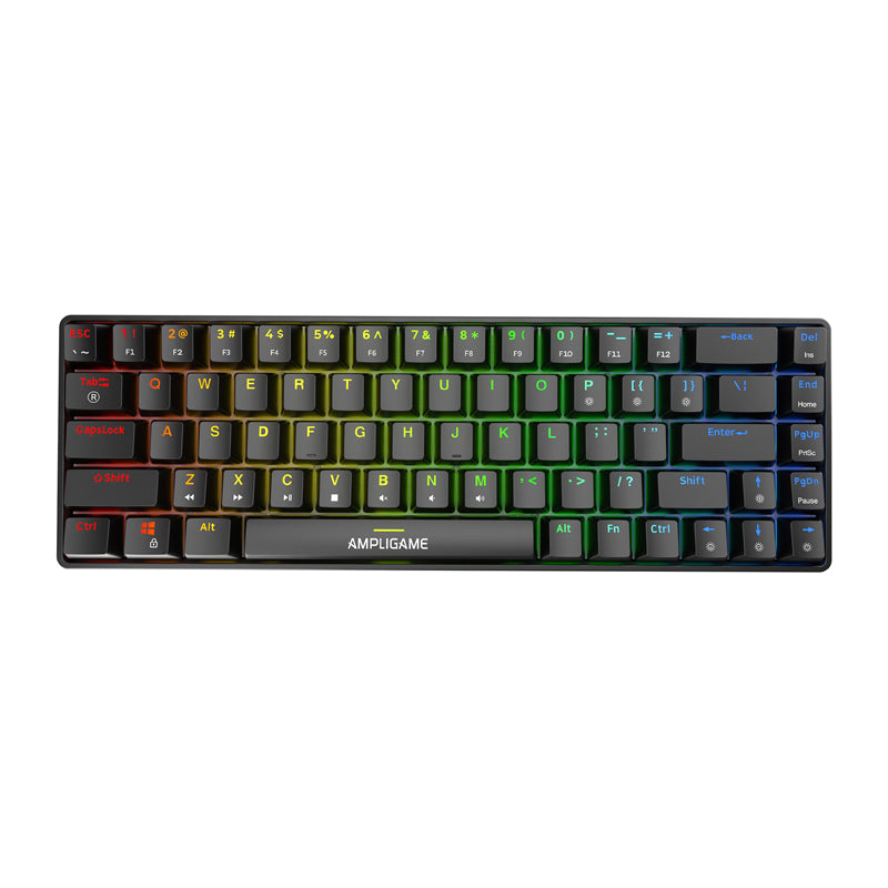 Fifine GK1 mechancial keyboard ,65% RGB (black) - Image 1