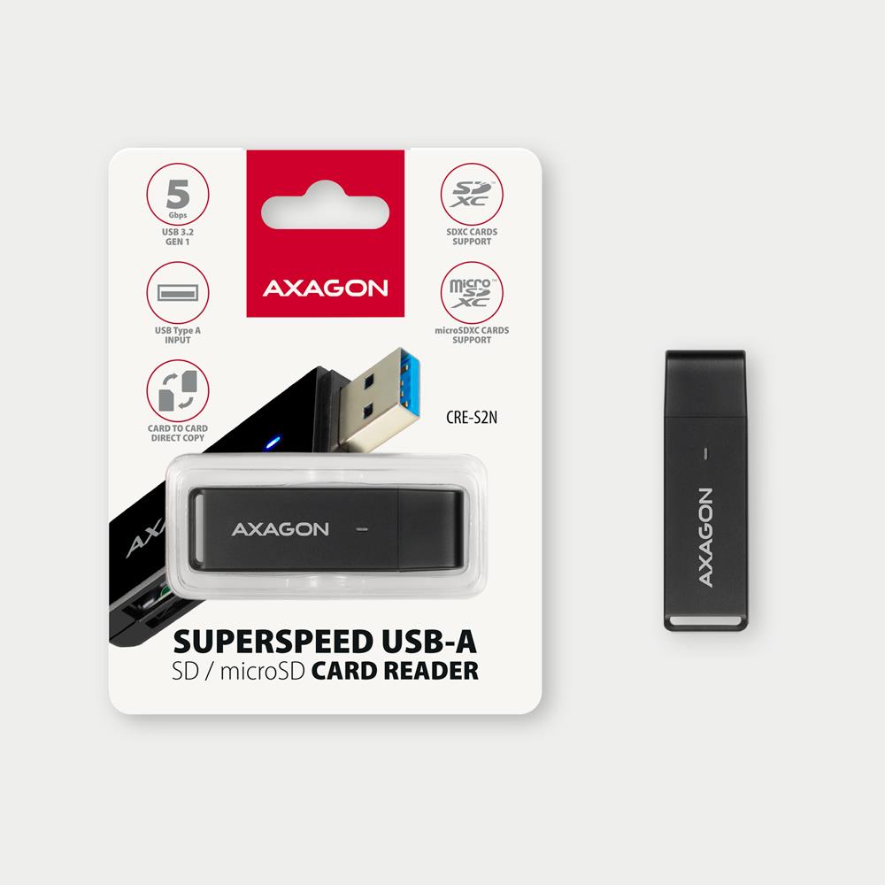 MEMORY READER USB3.2/SD/MICROSD CRE-S2N AXAGON