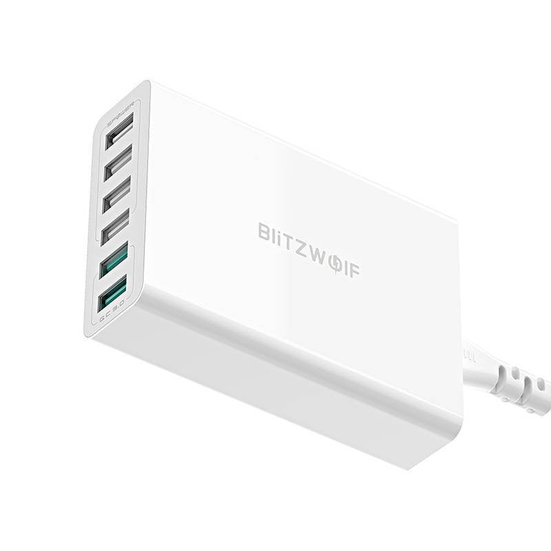 Ladegerät 6x USB Blitzwolf BW-S15, QC 3.0, 60 W (weiß)