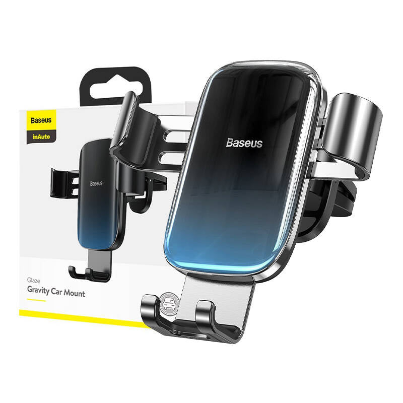Baseus Glaze gravitational car holder for ventilation grid, aluminum (black) - Product Image 8