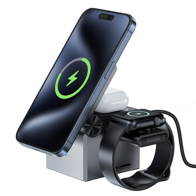 Acefast E18 Rubik's Cube 3 in 1 Inductive Charger - Black