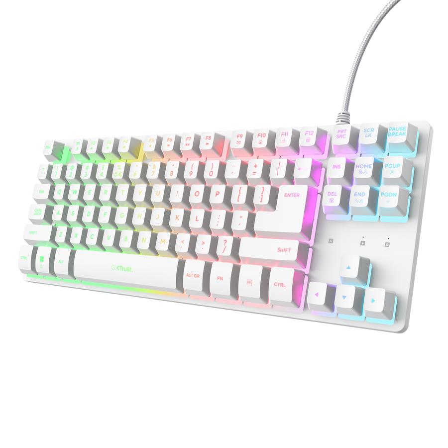 KEYBOARD USB GXT 833W THADO/TKL ENG WHITE 25894 TRUST