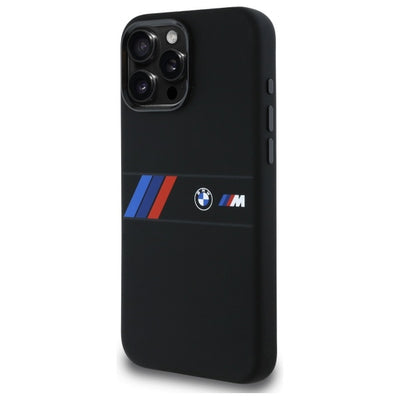 BMW Silicone Middle Stripe MagSafe Case for iPhone 16 Pro Max - Black