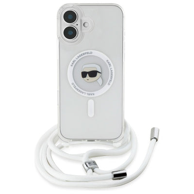 Karl Lagerfeld Crossbody IML Karl Head Magsafe Case for iPhone 16 - Clear