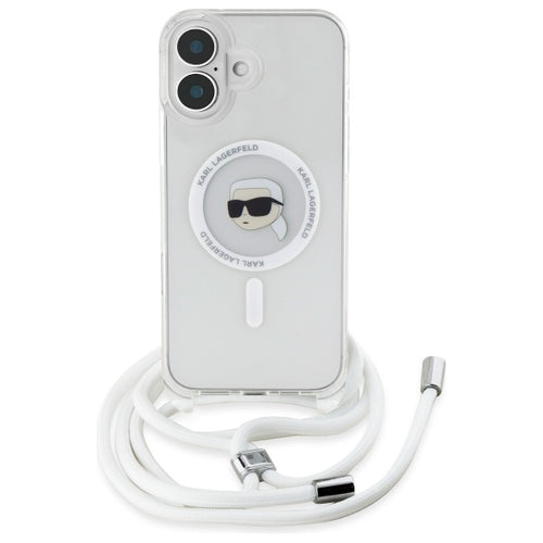 Karl Lagerfeld Crossbody IML Karl Head Magsafe Case for iPhone 16 - Clear