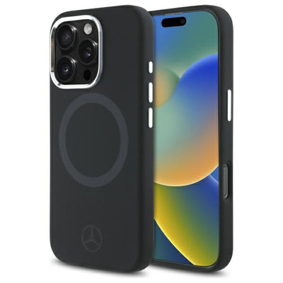 Mercedes Silicone Tonal Logo MagSafe iPhone 16 Pro Case - Black