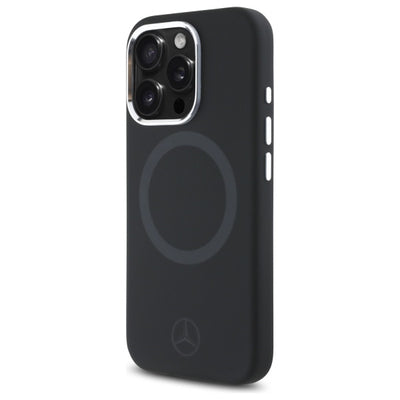 Mercedes Silicone Tonal Logo MagSafe iPhone 16 Pro Max Case - Black