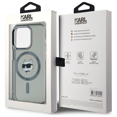 Karl Lagerfeld KLHMP15LHLSCHK iPhone 15 Pro 6.1" black/black hardcase IML Metal Choupette Head MagSafe