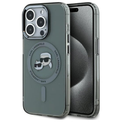 Karl Lagerfeld KLHMP15LHLSKCK iPhone 15 Pro 6.1" black/black hardcase IML Metal Karl&Choupette Head MagSafe