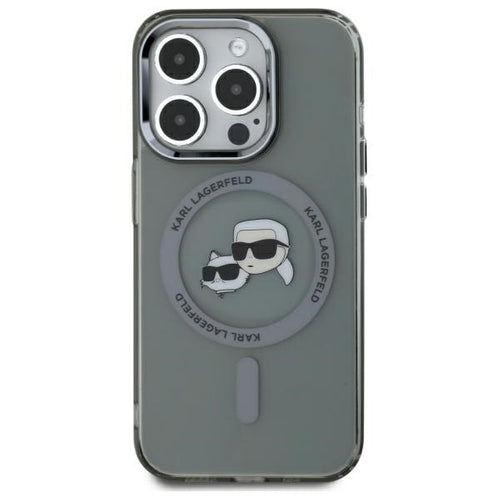 Karl Lagerfeld KLHMP15LHLSKCK iPhone 15 Pro 6.1" black/black hardcase IML Metal Karl&Choupette Head MagSafe