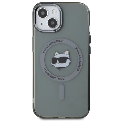 Karl Lagerfeld KLHMP15SHLSCHK iPhone 15 6.1" black/black hardcase IML Metal Choupette Head MagSafe