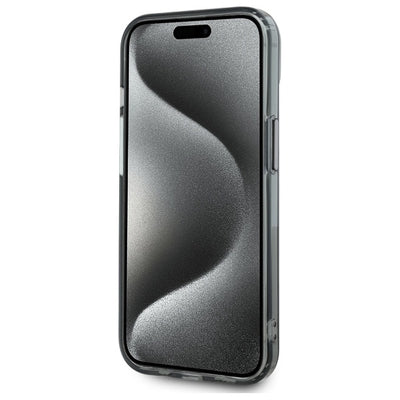 Karl Lagerfeld KLHMP15SHLSKCK iPhone 15 6.1" black/black hardcase IML Metal Karl&Choupette Head MagSafe