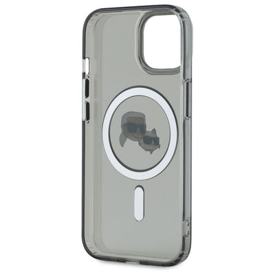 Karl Lagerfeld KLHMP15SHLSKCK iPhone 15 6.1" black/black hardcase IML Metal Karl&Choupette Head MagSafe