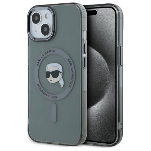 Karl Lagerfeld KLHMP15SHLSKIK iPhone 15 6.1" black/black hardcase IML Metal Karl Head MagSafe
