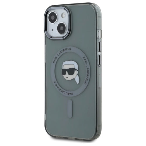 Karl Lagerfeld KLHMP15SHLSKIK iPhone 15 6.1" black/black hardcase IML Metal Karl Head MagSafe