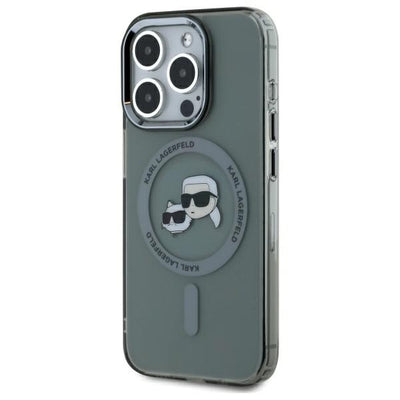Karl Lagerfeld KLHMP15XHLSKCK iPhone 15 Pro Max 6.7" black/black hardcase IML Metal Karl&Choupette Head MagSafe