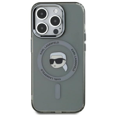 Karl Lagerfeld KLHMP15XHLSKIK iPhone 15 Pro Max 6.7" black/black hardcase IML Metal Karl Head MagSafe