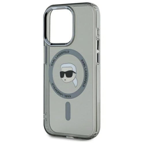 Karl Lagerfeld KLHMP15XHLSKIK iPhone 15 Pro Max 6.7" black/black hardcase IML Metal Karl Head MagSafe