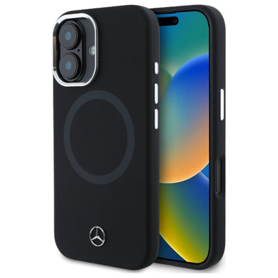 Mercedes MEHMP16S23SUTTK iPhone 16 6.1" black/black hardcase Silicone Tonal Logo MagSafe