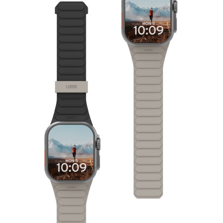 UAG Pathfinder Silicone Double-Sided Magnetic Strap for Apple Watch 42 / 44 / 45 / 46 / 49mm - Black-Gray