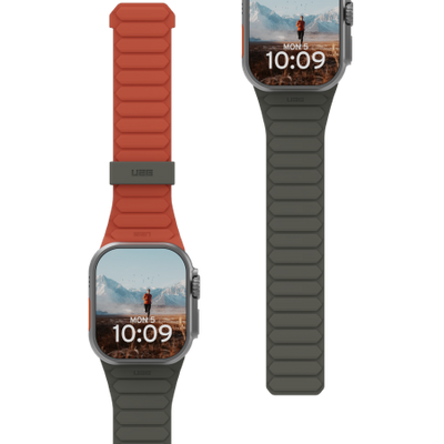 UAG Pathfinder Silicone Double-Sided Magnetic Strap for Apple Watch 42 / 44 / 45 / 46 / 49mm - Gray-Orange